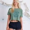 Salty Crew Womens Go Fish Fern Crop Boyfriend Tee
