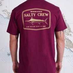 Salty Crew Mens Stealth Burgundy S/S Standard Tee