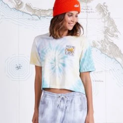 Salty Crew Ink Slinger Banana Crop Boyfriend Tee Womens