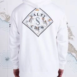 Salty Crew Mens Tippet Tackle White Hood Fleece
